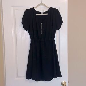 Black dress with zipper detail